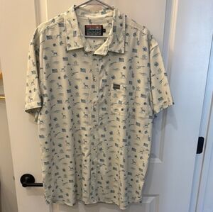 BURLEBO - Cream and Blue Men's Shirt